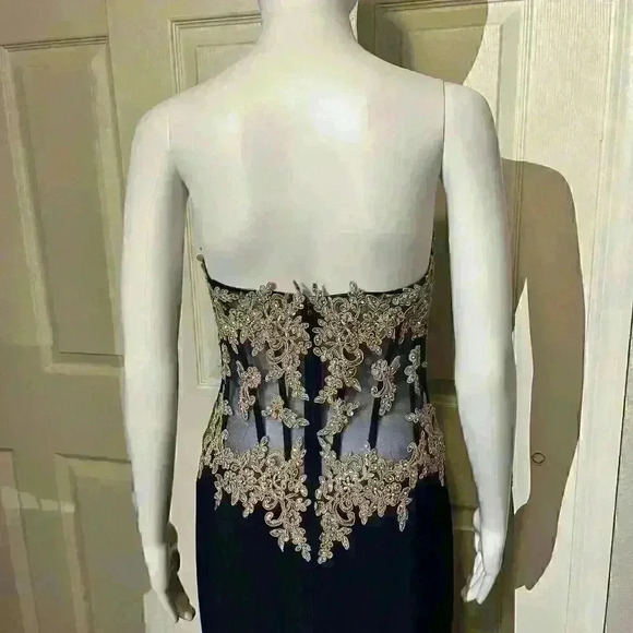 Glow By Colors Womens Corset Sequin Semi Sheer Strapless Jovani Evening Dress 6 - Picture 12 of 16